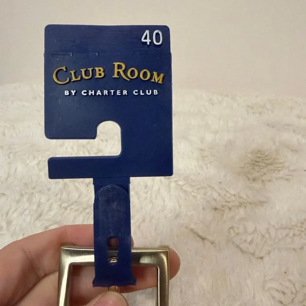 NWT Club Room by Charter Club Tan Brown Minimalist Belt Gold Hardware Size 40